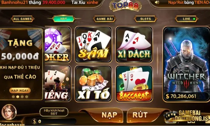 Xì Dách Top88 Xì Dách Top88 là nhà cái hàng đầu